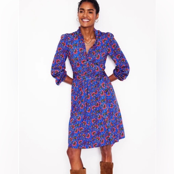 Boden Dresses & Skirts - Boden Willow Frill Short Shirt Dress Sz 6P Garden Party Boho Casual Flower NWOT